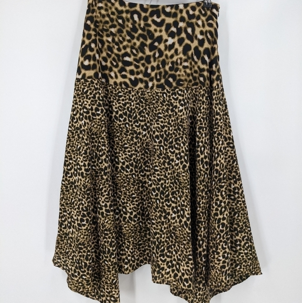 NWT CALVIN KLEIN Leopard Asymmetrical Skirt